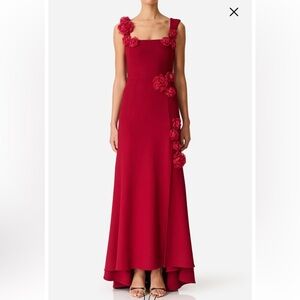 knee length dresses for ladies Armani Tiered Maxi Dress In Blue Floral main image 0